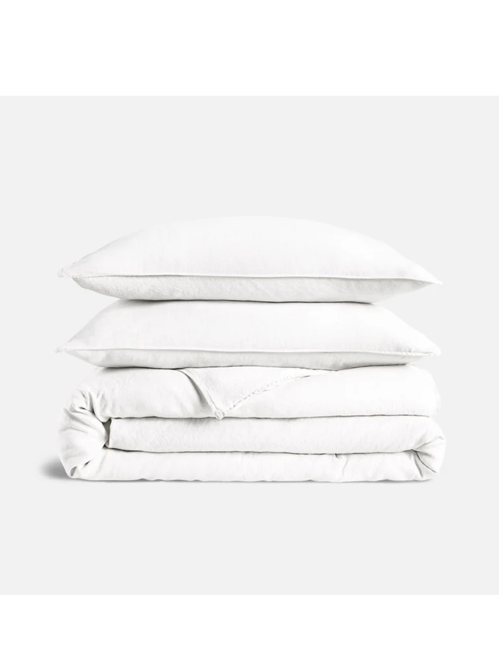 BROOKLINEN White Washed European Linen King Duvet Set